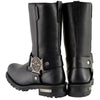 Milwaukee Leather MBM9060W Men's Black 'Wide-Width' 11-inch Classic Harness Square Toe Boots