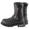 Milwaukee Leather MBM9071WP Men's Black 'Wide Width' 9-inch Waterproof Engineer Leather Boots with Reflective Piping