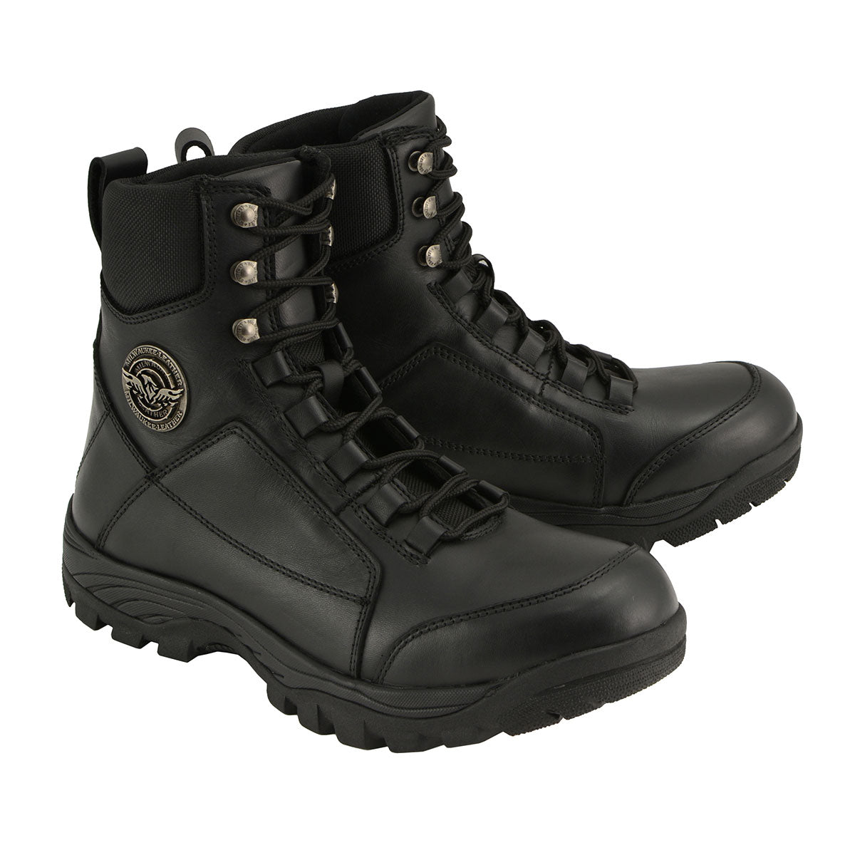 Milwaukee Leather MBM9081 Men’s Black 'Tactical' Lace-Up Leather Boots