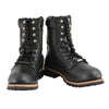 Milwaukee Leather MBM9095 Men’s Classic Black Logger Lace-Up Boots with Side Zipper