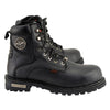 Milwaukee Leather MBM9097WPST Men's Black 'Wide-Width' 6-inch Logger Steel Toe Water Proof Leather Boots