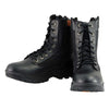 Milwaukee Leather MBM9110 Men's 9in Black Leather Lace-Up Tactical Boots with Side Zippers