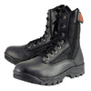 Milwaukee Leather MBM9110 Men's 9in Black Leather Lace-Up Tactical Boots with Side Zippers