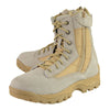 Milwaukee Leather MBM9111 Men's Lace-Up Desert Sand 9-Inch Leather Tactical Boots with Side Zippers