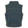 Milwaukee Leather MDK3910 Blue Unisex-Child Kids Denim Snap Front Vest with Shirt Style Collar