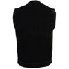 Milwaukee Leather MDM3000 Men's 'Brute' Concealed Snap Black Denim Club Style Vest w/ Hidden Zipper