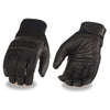 Milwaukee Leather MG7503 Men's Black Leather i-Touch Screen Compatible Mesh Racing Motorcycle Hand Gloves W/ Reflector