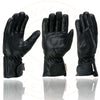Milwaukee Leather MG7534 Men's Black Deerskin Gauntlet Motorcycle Hand Gloves W/ Wrist Strap & Sinch Closure