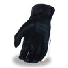 Milwaukee Leather MG7540 Men's Black Leather Protective Knuckle Racer Motorcycle Gloves W/ Elasticized Reflective Fingers