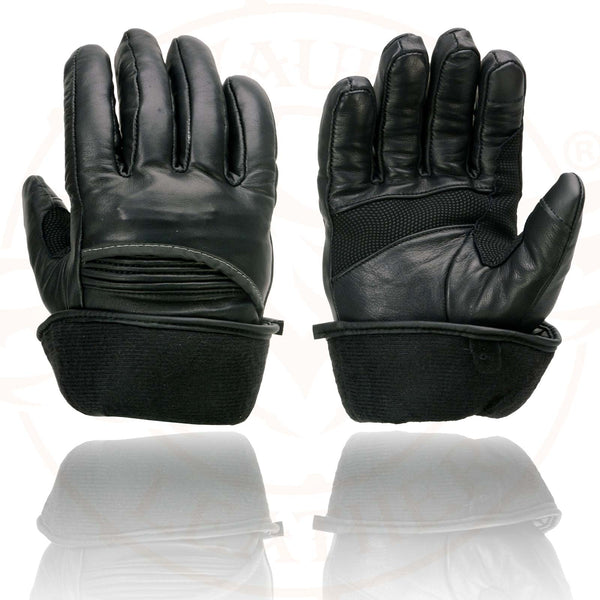 Moto5 Men's Full Finger Leather Motorcycle Gloves - Touch Screen Protective Riding Gloves