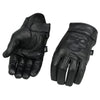 Milwaukee Leather Men's Black Leather ‘Reflective Skull’ Motorcycle Hand Gloves W/Gel Padded Palm MG7570