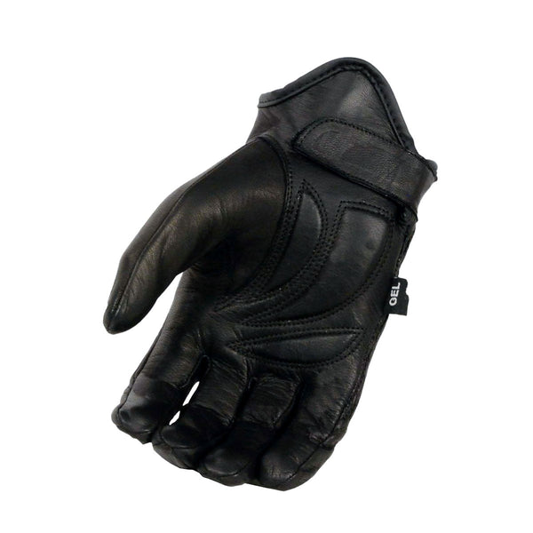 Milwaukee Leather MG7571 Men's Reflective Skull Motorcycle Gloves - Cool-Tec Leather With Gel Padded Palms - Black