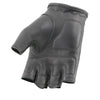 Milwaukee Leather MG7780 Women's Black Leather Perforated Fingerless Gloves with Gel Palms