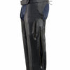 Milwaukee Leather Chaps for Men's Black Vented Naked Leather Side Style Pocket Stretch Thigh Motorcycle Chap ML1129