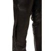 Milwaukee Leather Chaps for Men's Black Vented Naked Leather Side Style Pocket Stretch Thigh Motorcycle Chap ML1129