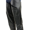 Milwaukee Leather ML1144 Men's Black Naked Leather Vented Chaps- Reflective Piping Over Pants for Motorcycle Rider