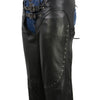 Milwaukee Leather Chaps for Women Black Low-Rise Waist- Front Double Buckle Rivet Detailing Motorcycle Chap- ML1186