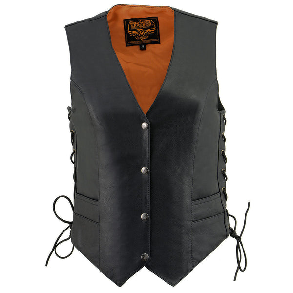 Milwaukee Leather MPL2764 Veste De Moto Blindée Pour Femme - Noire, Capuche Amovible, Protections CE Amovibles