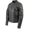 Milwaukee Leather X1952 Women's Embroidered Wing and Stud Design Black Leather Scooter Jacket