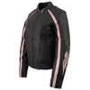 Milwaukee Leather ML1952 Women's Black and Pink Embroidered and Stud Design Scooter Jacket