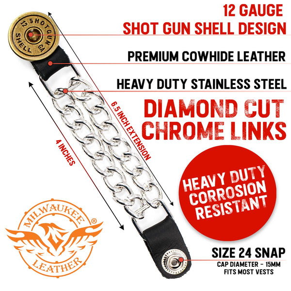 Milwaukee Leather 12 Gauge Shell Medallion Vest Extender