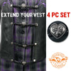 Milwaukee Leather Heart Medallion Vest Extender Genuine Leather Braided Strap 6.5" Extension 4-PCS MLA6067SET