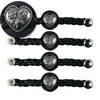 Milwaukee Leather Heart Medallion Vest Extender Genuine Leather Braided Strap 6.5" Extension 4-PCS MLA6067SET