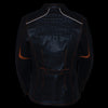 Milwaukee Leather MLL2502 Women's 'Laser Cut' Distressed Black and Orange Scuba Style Racer Jacket