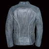 Milwaukee Leather MLL2505 Women's Lightweight Vintage Cafe Racer Jacket with Racing Stripes