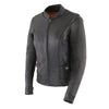 Milwaukee Leather MLL2530 Women's Vented Black Leather Scooter Jacket