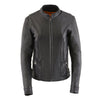 Milwaukee Leather MLL2530 Women's Vented Black Leather Scooter Jacket