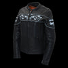 Milwaukee Leather MLL2540 Women's Crossover Black Leather Scooter Jacket Reflective Skull Graphic