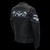 Milwaukee Leather MLL2540 Women's Crossover Black Leather Scooter Jacket Reflective Skull Graphic