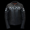 Milwaukee Leather MLL2540 Women's Crossover Black Leather Scooter Jacket Reflective Skull Graphic