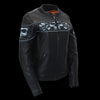 Milwaukee Leather MLL2540 Women's Crossover Black Leather Scooter Jacket Reflective Skull Graphic