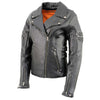 Milwaukee Leather MLL2585 Women's Black Motorcycle Premium Leather Jacket with Rivets