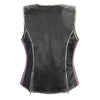 Milwaukee Leather MLL4516 Women's Black and Silver Rub-Off Leather Vest