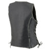 Milwaukee Leather MLL4517 Women's Black Leather Vest with Front Zipper Closure