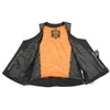 Milwaukee Leather MLL4531 Women's Black 'Open Neck’ Motorcycle Leather Vest with Side Laces