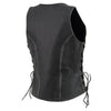 Milwaukee Leather MLL4531 Women's Distress Grey Leather Open V-Neck Side Lace Stitching Detail Motorcycle Rider Vest