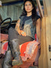 Milwaukee Leather MLL4531 Women's Distress Grey Leather Open V-Neck Side Lace Stitching Detail Motorcycle Rider Vest