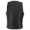 Milwaukee Leather MLL4555 Ladies Black Leather Side Stretch Vest with Zipper Closure