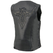 Milwaukee Leather MLL4570 Ladies Black 'Studded Phoenix' Leather Vest - HighwayLeather