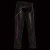 Milwaukee Leather Chaps for Women Black Naked Skin Purple Crinkled Stripes- Reflective Trim Motorcycle Chap MLL6500