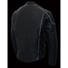 Milwaukee Leather MLM1505 Men's 'Assault Racer' Black Leather Jacket with Triple Side Straps
