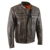 Milwaukee Leather MLM1508 Men's Distressed Brown Leather Motorcycle Jacket