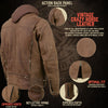 Milwaukee Leather MLM1511 Men's 'Vagabond' Vintage Crazy Horse' Brown Leather Jacket w/ Removable Hoodie