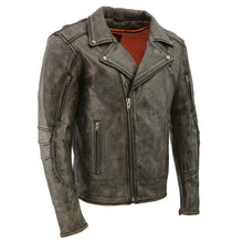 Milwaukee Leather MLM1515 Men's Distressed Brown 'Triple Stitched' Beltless Motorcycle Leather Jacket