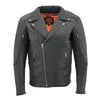 Milwaukee Leather MLM1516 Black Real Leather Motorcycle Jacket for Men – James Brando Style Biker Jacket