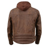 Milwaukee Leather MLM1518 Men's 'Scoundrel' Vintage Crazy Horse Brown Leather Jacket w/ Removable Hoodie